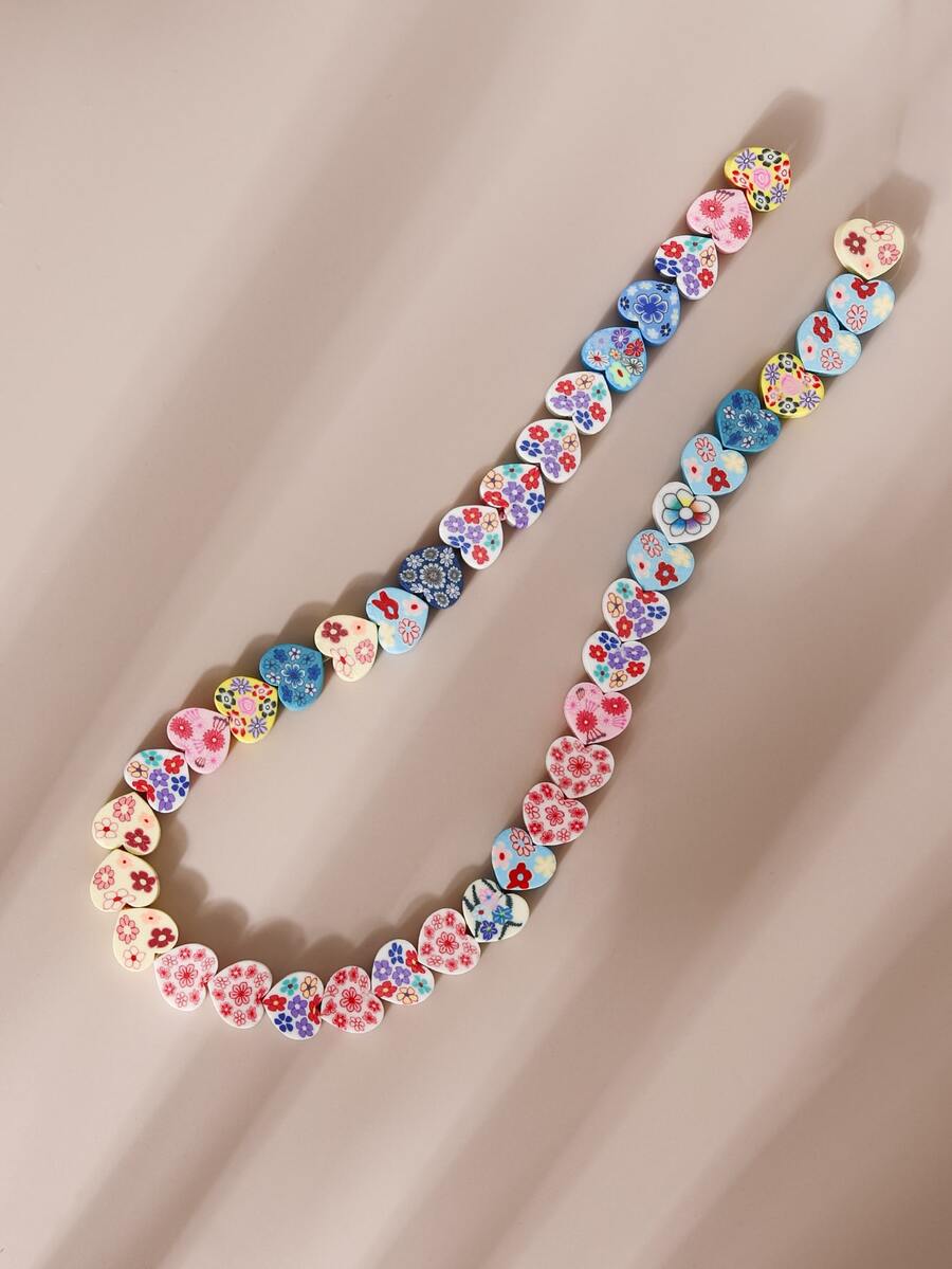 1strand Floral Pattern Bead Phụ kiện trang sức tự làm - Nhiều màu - Xem 1