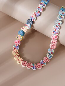 1strand Floral Pattern Bead Phụ kiện trang sức tự làm - Nhiều màu - Xem 3