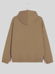 Áo nỉ Nam Dây kéo Túi Khủng long Giải trí - Màu Khaki - Xem 2