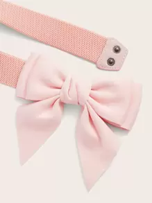 Thắt lưng thun nơ hồng thích hợp kết hợp với váy ngày lễ tình nhân mùa hè, trường học mùa thu, mùa thu, Halloween - Hồng - Xem 3