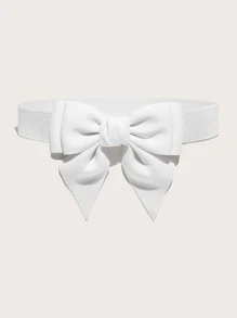 Elegant Bow Decor Corset Belt Halloween - White - View 1