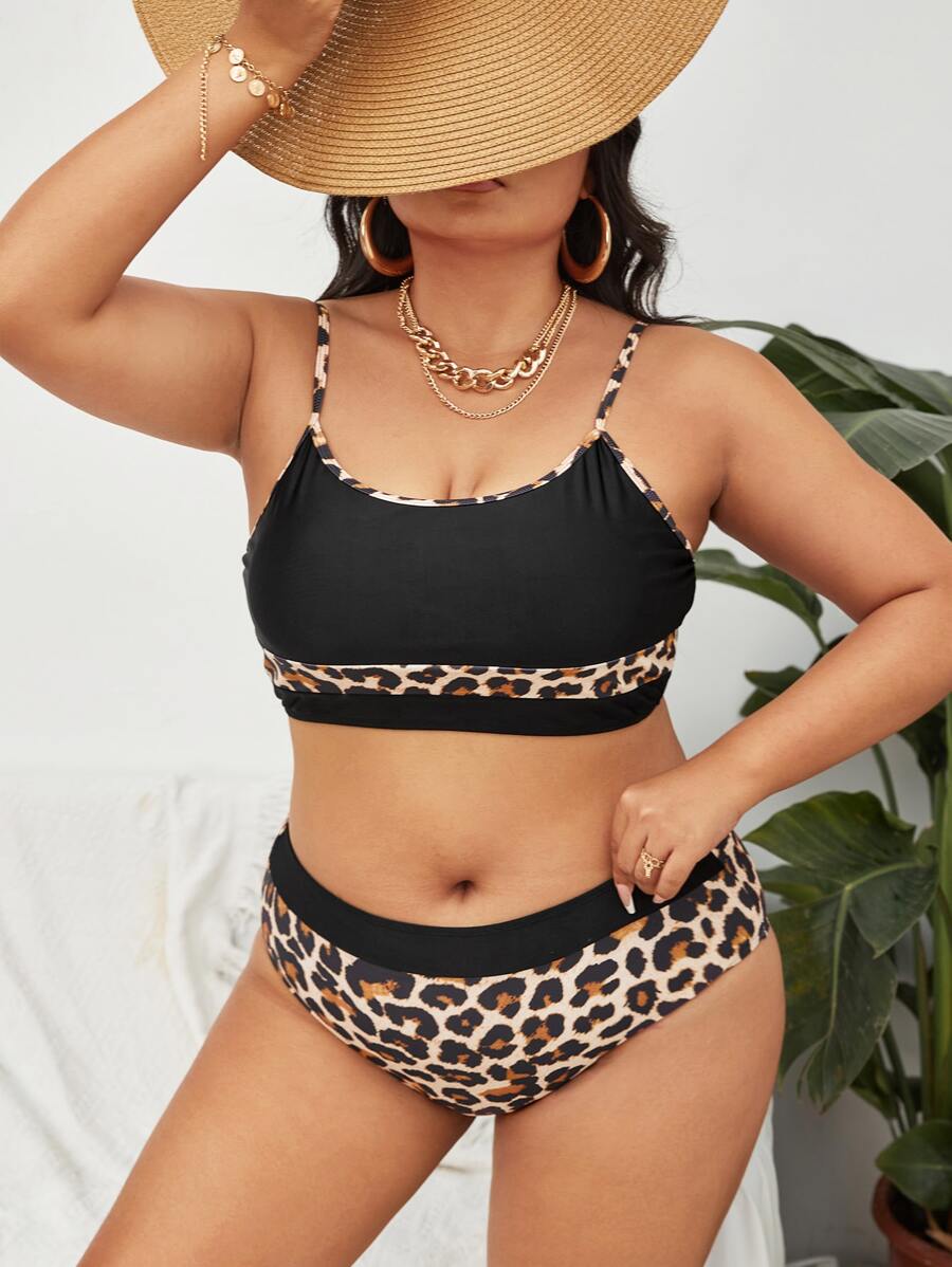 Bộ Bikini Da Báo Plus Size Đi Biển Mùa Hè - Nhiều màu - Xem 1