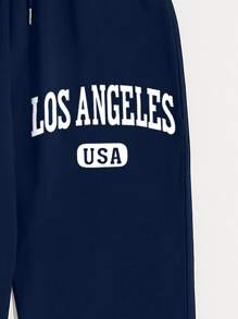 SHEIN Unity Quần thể thao nữ Dây kéo Lá thư - Xanh đậm - Xem 4