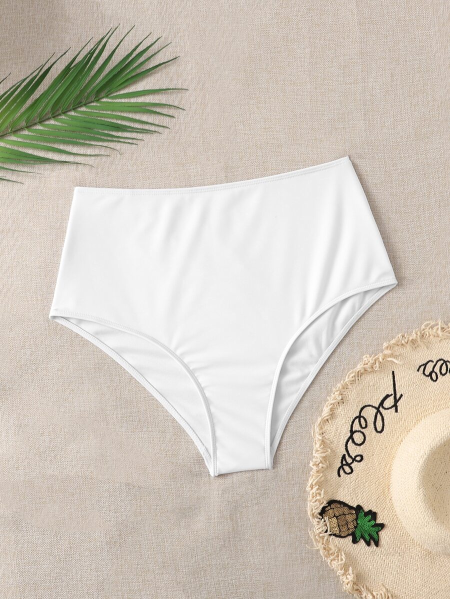Bottom de bikini de talle alto - Blanco - Ver 1