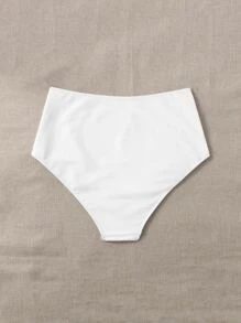 Bottom de bikini de talle alto - Blanco - Ver 2