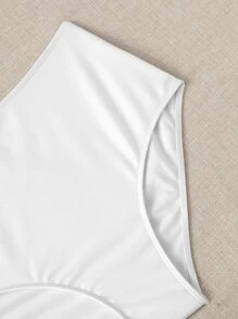 Bottom de bikini de talle alto - Blanco - Ver 4