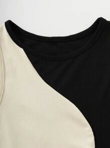 SHEIN Unity Top tank de color combinado tejido de canalé - Multicolor - Ver 3