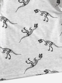 SHEIN Young Boy 5pcs Dinosaur Skeleton Print Tee - Multicolor - View 4