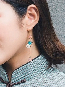 EMERY ROSE 花朵裝飾耳墜 - 彩色 - 查看 6