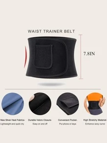 Sports Outdoor Synthetic Rubber Waist Sweat Belt Shapewear Waist Trainer Corset - Blue - View 4