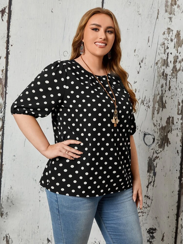 SHEIN プラス 水玉模様 トップス | SHEIN JAPAN