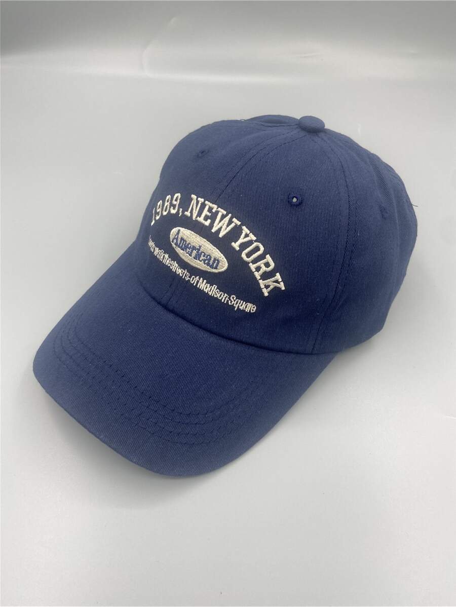 1 gorra de béisbol con bordado de letra para mujer para la vida cotidiana en la calle - Azul Marino - Ver 1