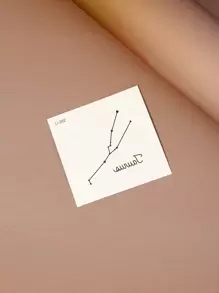 Taurus Constellation Symbol Pattern Tattoo Sticker - Black and White - View 3