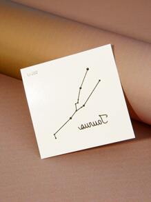 Taurus Constellation Symbol Pattern Tattoo Sticker - Black and White - View 4