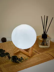 1 luz de decoración con diseño de luna con base, luz de luna blanca fría para decoración del hogar - Blanco - Ver 5