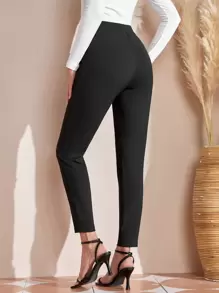 EMERY ROSE 彈性腰帶斜口袋錐形褲