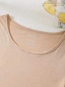 Áo thun nữ màu trơn Giải trí - Màu be - Xem 3