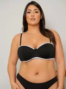 Plus Letter Binding Underwire Bra