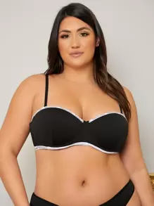 Plus Letter Binding Underwire Bra