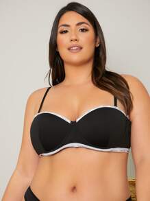 Plus Letter Binding Underwire Bra