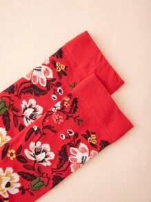 花朵印花中筒襪 - 彩色 - 查看 3