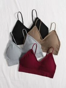 Women Casual High Stretch Backless Wireless Bralettes Multi Color Plain Fabric Bras For Everyday Comfort - Multicolor - View 3