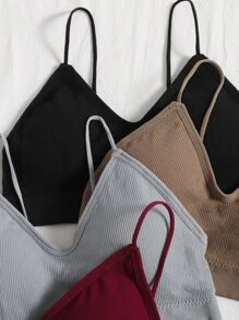 Women Casual High Stretch Backless Wireless Bralettes Multi Color Plain Fabric Bras For Everyday Comfort - Multicolor - View 4