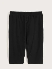 SHEIN Toddler Girls 2PCS Heart Print Rib-knit Cycling Shorts - Black and White - View 3