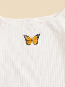 SHEIN Đầm bé gái Xù nhỏ Loại bướm Ăn mặc đẹp - trắng - Xem 3