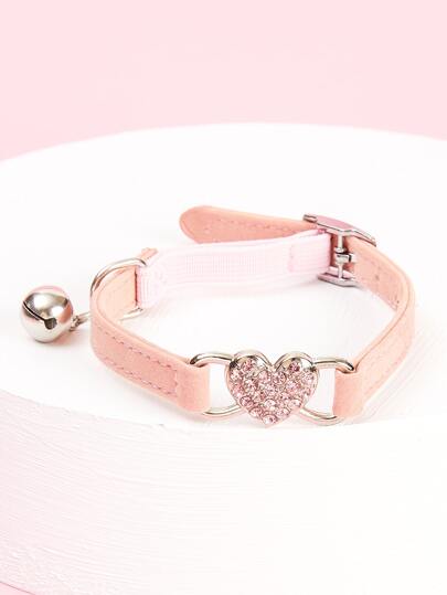 1pc Heart Decor Pet Collar