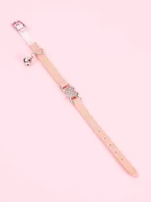 水鑽愛心裝飾寵物項圈 - 粉色 - 查看 3