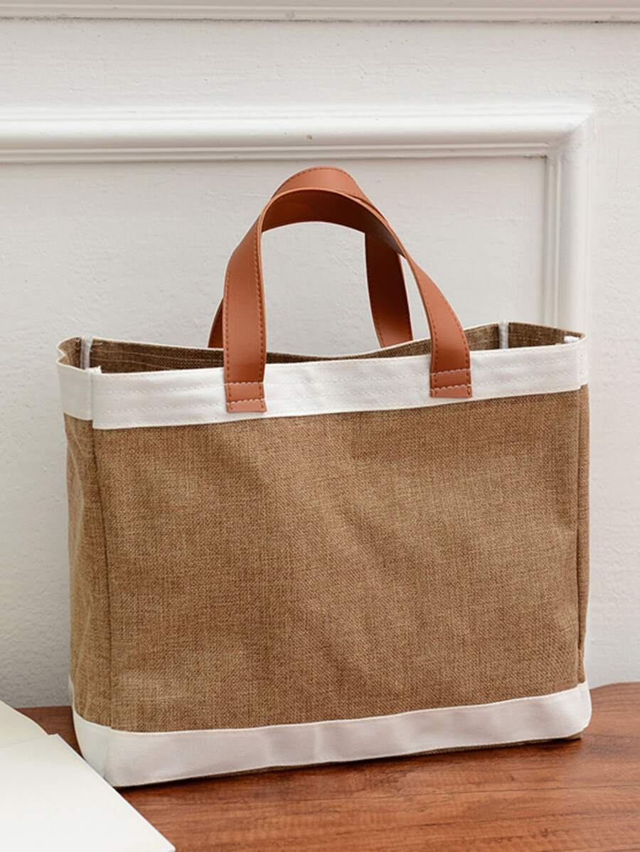 1 Letter Large Capacity Portable Tote Bag Lightweight Shopping Bag for