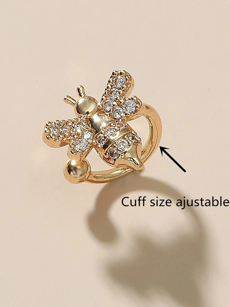 Cubic Zirconia Bee Decor Ear Cuff
