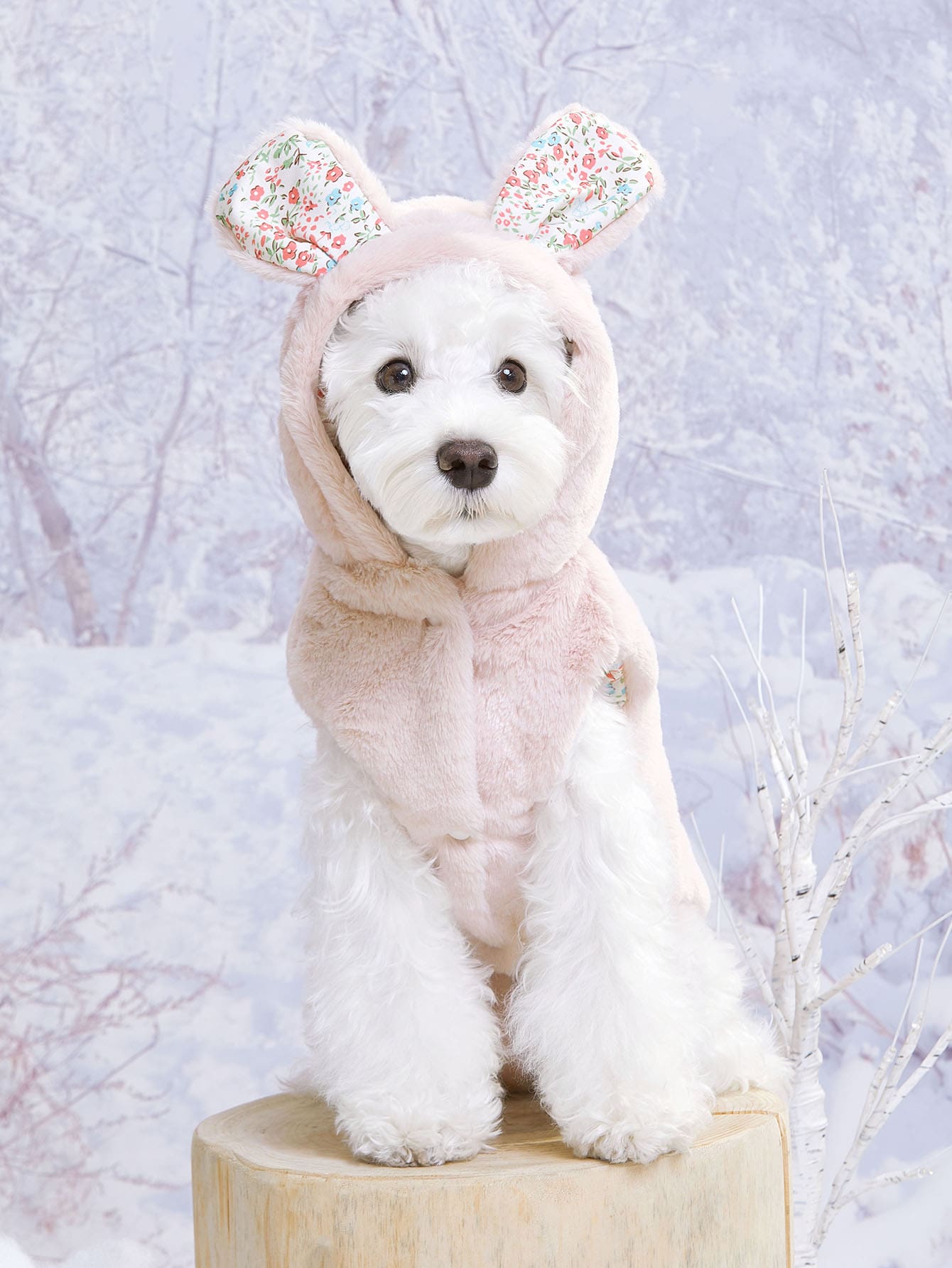 Áo khoác thú cưng thiết kế thỏ - Hồng - Xem 1