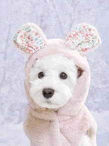 Áo khoác thú cưng thiết kế thỏ - Hồng - Xem 3