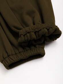 Letter Graphic Joggers - Chocolate Brown - View 3