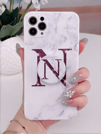 字母圖案附手機氣囊支架手機外殼