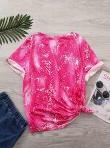 SHEIN LUNE Plus Áo thun họa tiết da báo và chữ Áo thun họa tiết phụ nữ - Nhiều màu - Xem 2
