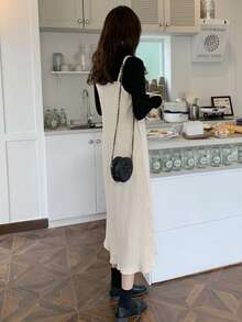 素色不帶T恤吊帶洋裝