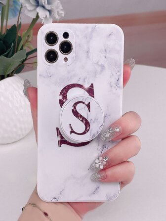 字母圖案附手機氣囊支架手機外殼