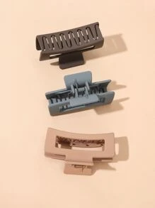 4 piezas pinza para el cabello mate con diseño rectangular informal - Multicolor - Ver 2