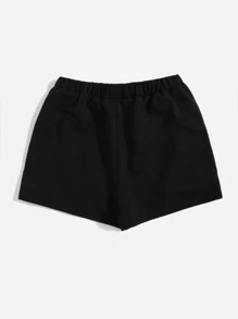 SHEIN Girls Letter Graphic Elastic Waist Shorts