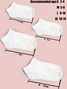 兒童6雙素色襪子 - 白色 - 查看 3