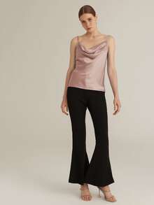 SHEIN Draped Neck Satin Cami Top - Dusty Pink - View 7