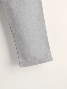 SHEIN Young Boy Elastic Waist Zipper Front Casual Pants - Light Grey - View 3