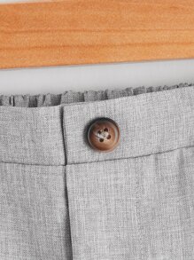 SHEIN Young Boy Elastic Waist Zipper Front Casual Pants - Light Grey - View 4