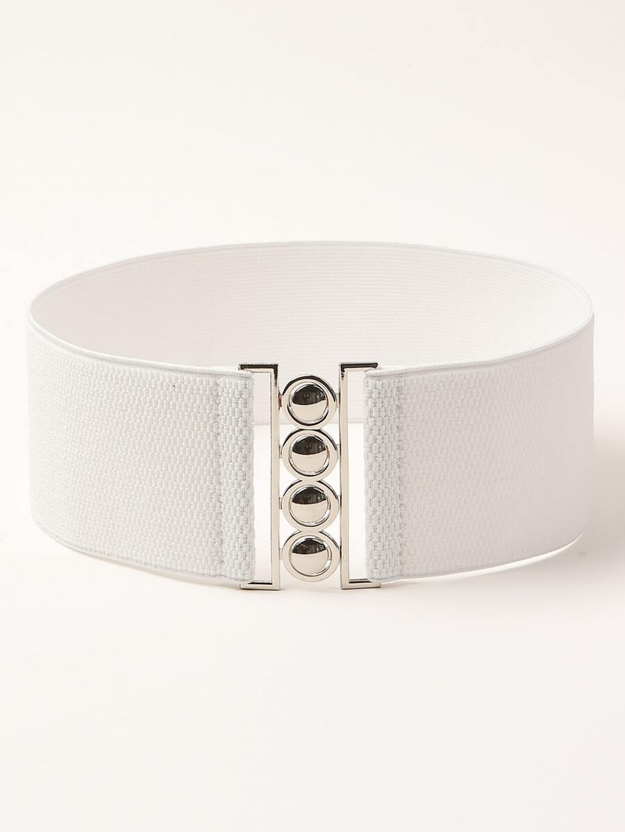 1pc Women Round Buckle Corset Belt Halloween Summer, School Fall, Autumn, Halloween - White - View 1