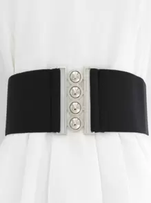 Cinturón de corsé decorativo redondo para Halloween - Negro - Ver 1