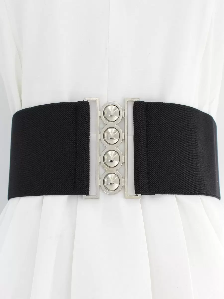 Cinturón de corsé decorativo redondo para Halloween - Negro - Ver 1