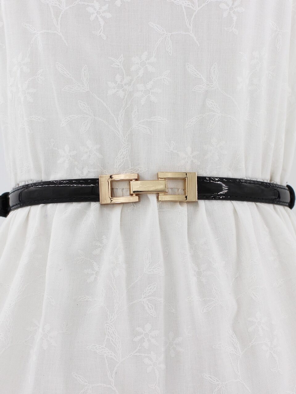 1pc Thin Geo Buckle Skinny Belt Summer, School Fall, Autumn, Halloween